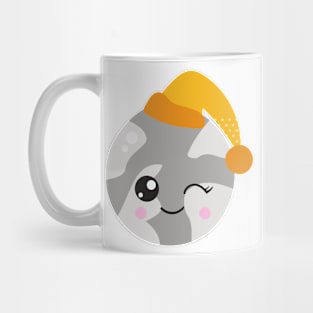 Sleeping Planet, Cute Planet, Planet With Nightcap Mug